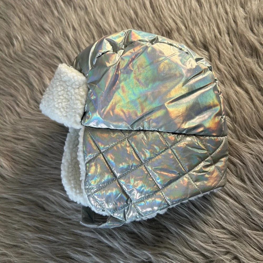 Swiss‎ Tech Trapper Hat Toddler Girls One Size Silver Winter Peak Technology